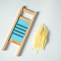 Hachoir à légumes et mandoline, trancheuse à oignon et pomme de terre, julienne moyenne 2,5 mm, en bois massif, manuel compact, lames en acier inoxydable, emballage carton