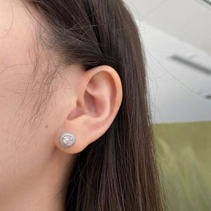 Dylam Trendy S925 <b>Silver</b> Circle Shape Pave Diamond Women Jewelry Accessories Eternity AAAAA Cubic Zirconia <b>Stud</b> <b>Earrings</b> - Product Image 5