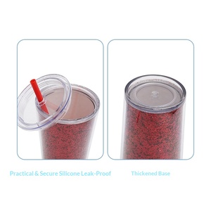 New Cross-Border Direct-Supply PP Double-Layer Eco-Friendly <b>Large</b>-Capacity Straw <b>Cup</b> with No Rim Light Luxury Simple Design - Product Image 3