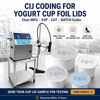 Printer CIJ Karakter Kecil untuk Kode Produksi, Kedaluwarsa, dan Batch pada Tutup Foil Cup Yogurt