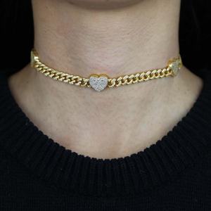 <span class=keywords><strong>Collier</strong></span> <span class=keywords><strong>ras</strong></span> <span class=keywords><strong>du</strong></span> <span class=keywords><strong>cou</strong></span> <span class=keywords><strong>Double</strong></span> <span class=keywords><strong>rang</strong></span>ée CZ 5a, chaîne à maillons cubiques 7mm, pour femmes et filles, bijoux de fête, amour, cœur, brillant, nouvelle collection - Product Image 5