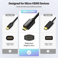 Câble adaptateur UGREEN Micro vers 2.0 4K 60Hz HDR 3D Dolby 18 Gbps compatible avec Raspberry Pi 5/Pi 4