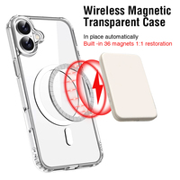 Coque Arrière Magnétique en TPU Antichoc Claire et Transparente pour iPhone 16 et iPhone 16 Pro Max
