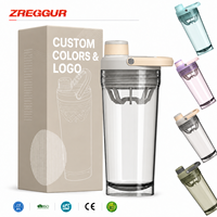 24oz Tritan Su Şişesi Sızdırmaz Protein Shaker Şişesi Karıştırıcı Kapaklı Taşıma Saplı Spor Salonu Sporları Özel Logo OEM ODM