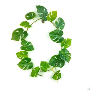 Verde appesa foglia artificiale di Monstera viti di plastica foglie di giungla verde per piante Decorative - Product Image 1