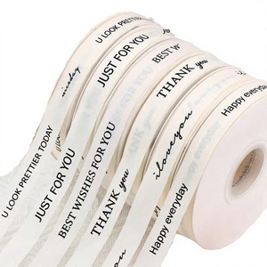 ริบบิ้นผ้าฝ้ายพิมพ์ลายตัวอักษรภาษาอังกฤษสำหรับตกแต่งเค้กวันเกิดและห่อของขวัญ - Product Image 3