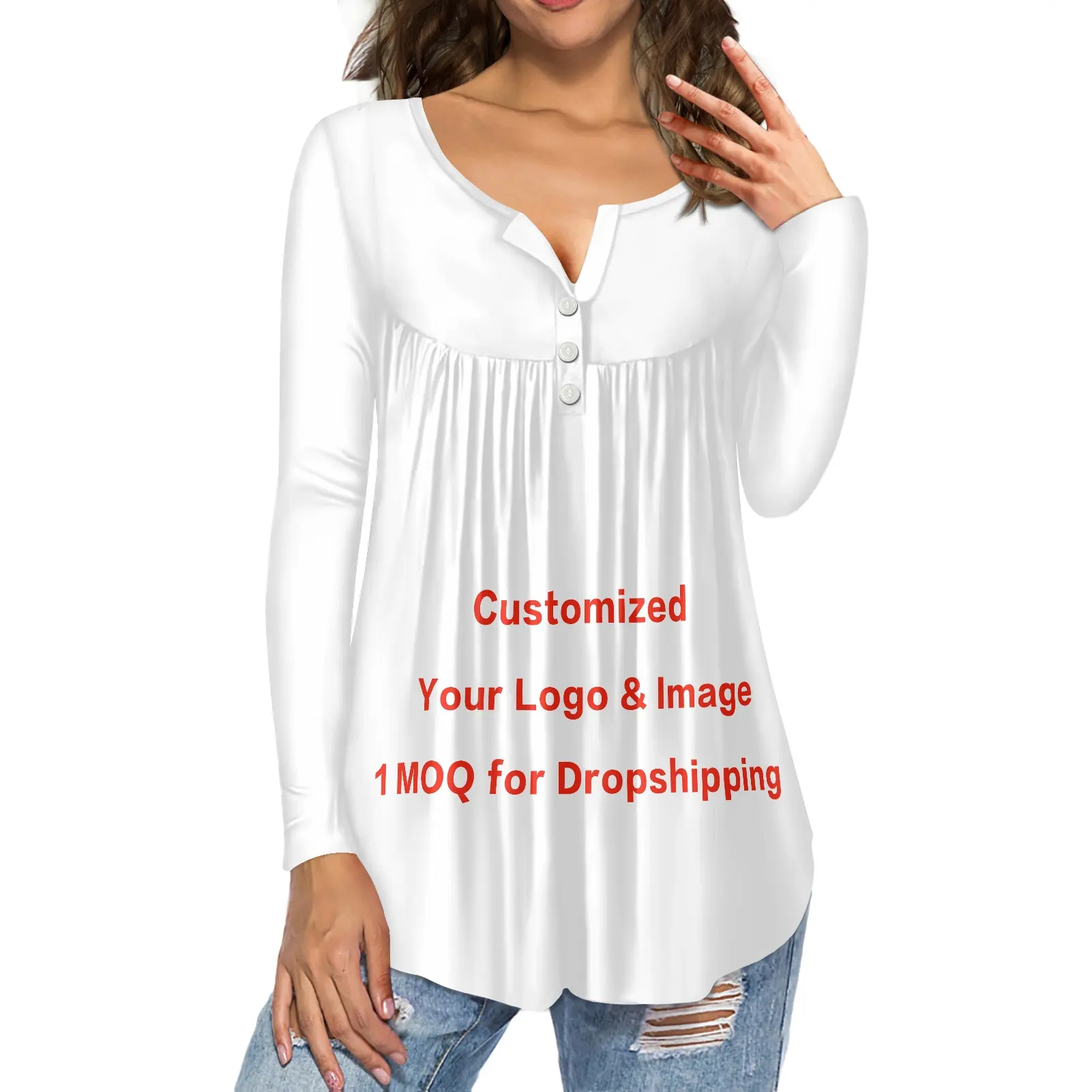 Custom MOQ 1 Woman Tops Fashionable Blouse Polynesian Tribal Hawaii Flower Designer Blouses For Women V-neck Sexy Club Top Women