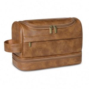 Premium Pu Leather Toiletry Bag With <b>Hook</b> Waterproof Travel Organizer for Men & Women - Perfect Promotional Gift - Product Image 2