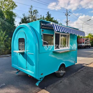 Carrito de Comida Móvil Azul ZOWN con Toldo a Rayas para Eventos al Aire Libre - Product Image 4