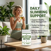 Té Adelgazante Detox de 28 Días de Marca Privada, Té Herbal Natural para un Vientre Plano, Quema Grasa Abdominal, Pérdida de Peso, Limpieza de Colon