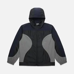 Custom Jogging Blank r Lightweight Coat Fashion 100% Nylon Windbreaker Zipper Elastic Bottom Jacket