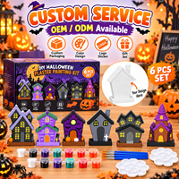 Kit de Bricolage pour Enfants Personnalisé de 6 Pièces : Figurines de Maison Hantée en Plâtre pour Halloween, Décoration d'Intérieur, Ornement, Cadeau