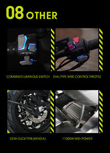 JSQ1มอเตอร์ไซด์ไฟฟ้า150กม. 11KW ระยะทางสูงสุดสำหรับผู้ใหญ่การขับขี่บนท้องถนนในเมืองอย่างถูกกฎหมาย - Product Image 3