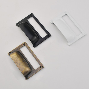 B-449 Zinc Alloy <b>Drawer</b> Handle Rectangle Vintage Antique Bronze Black White Durable - Product Image 2
