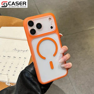 Coque de téléphone antichoc transparente tendance style couleur bonbon avec bouton AI et chargement magnétique sans fil pour <span class=keywords><strong>iPhone</strong></span> 17/16/15 - Product Image 1