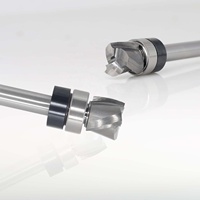 Motif Flush Trim Router Bit Bottom Clearing 3 Flûte, Shank Bearing Downcut Spiral for Temple Trimming -1/4 "Shank