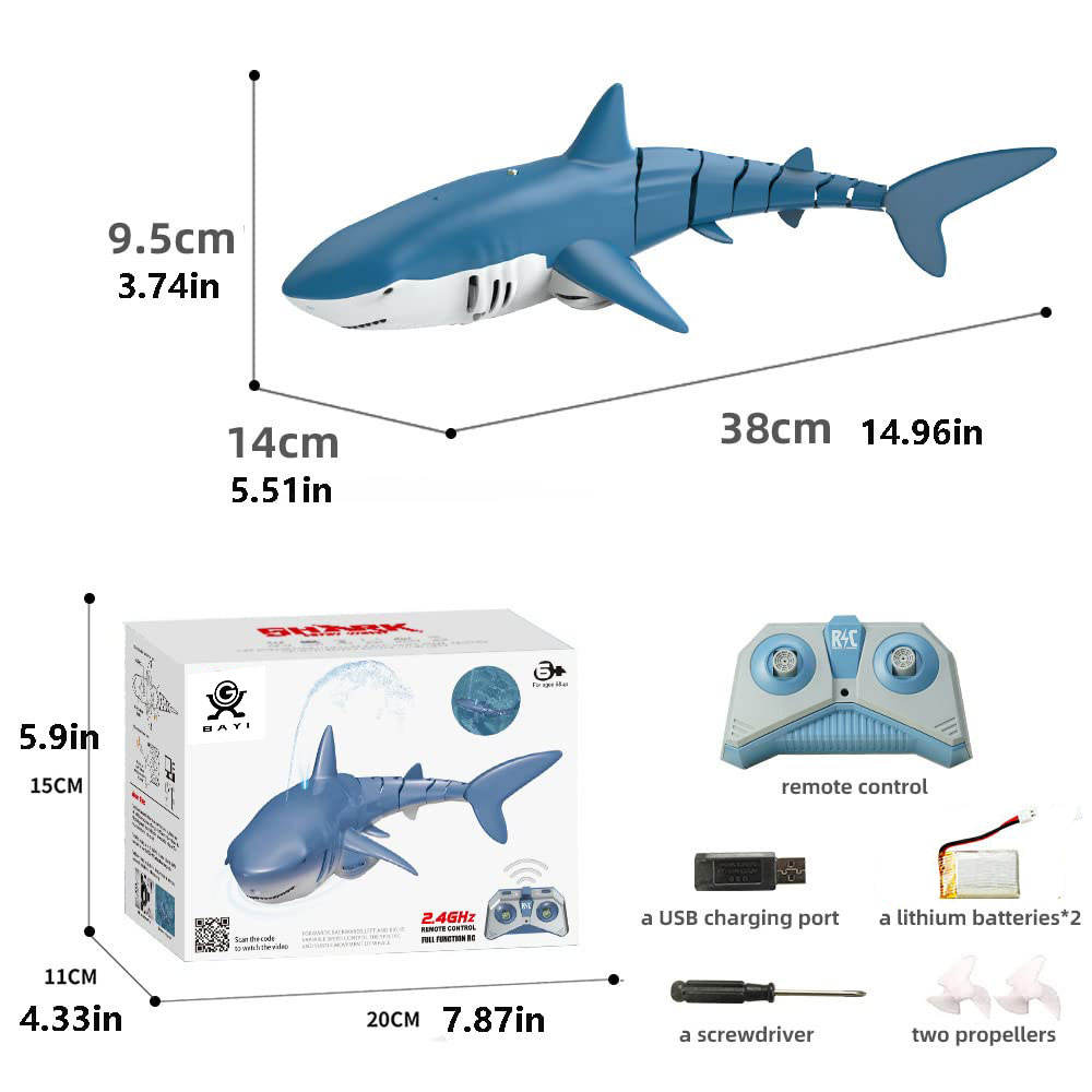 Tiburón a Control remoto para niños, juguete de tiburón dorado con  PULVERIZADOR DE AGUA recargable por Control remoto, 2,4 GHz, gran oferta