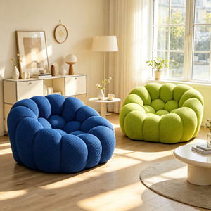 Factory Hot Sale Modern Luxury Compressed Lazy Chair Modern Bubble Pumpkin Football Shaped Single <strong>Sofa</strong> Chair for Bedroom Balcony - Product Image 1