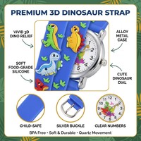 Montre enfant dinosaure 3D en PVC, ensemble de montres à quartz pour enfants