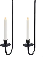 Support mural en métal noir minimaliste moderne de style nordique pour bougies, applique murale en fer pour salon et salle à manger, vente en gros