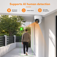 Caméra de sécurité dôme PoE extérieure mini 2MP IP54 avec capteur CMOS, stockage cloud NVR, micro/audio intégrés, détection humaine, sphère métallique