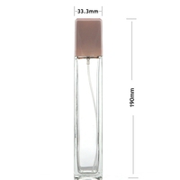 Botol parfum kaca transparan persegi panjang dapat disesuaikan kosong 100ml dengan tutup plastik persegi