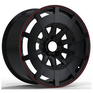 SY-3047 tùy chỉnh 1 mảnh Satin Đen W/Đỏ 18 19 20 22 inch bánh xe với hiệu suất cao tùy chỉnh màu hợp kim nhôm hàng không - Product Image 6