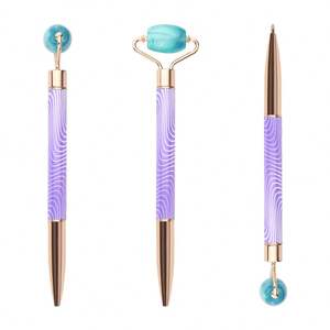 Bolígrafo y Rodillo Facial al por Mayor, Bolígrafo de Masaje con Piedras Preciosas Multicolor, Regalo Promocional con Logotipo Personalizado para Belleza y Oficina - Product Image 4