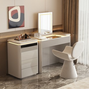 Table de toilette moderne, table de toilette minimaliste pour chambre à coucher, table de toilette de luxe légère, un ensemble de table de toilette - Product Image 5
