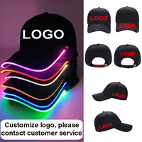 Gorra de Béisbol Luminosa LED Ajustable, Estilo Hip-Hop, con Logotipo Personalizable, Gorra Deportiva Intermitente de Moda para Bares y Noches