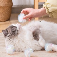 Bola Kertas Berbunyi untuk Kucing, Tahan Air, Penggunaan Dalam Ruangan, Penghilang Kebosanan, Grosir, Hiburan Anak Kucing, Mainan Hewan Peliharaan Plastik Warna-warni