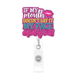 Porte-badge rétractable de luxe en plastique ABS avec paillettes, design personnalisé, pour infirmière et assistant médical - Product Image 2