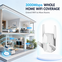 Repetidor WiFi Inalámbrico de 3000Mbps, Extensor de Rango de Doble Banda, Amplificador de Señal, Punto de Acceso para Hogar y Oficina, Alta Velocidad