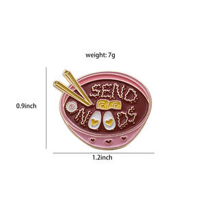 เข็มกลัดรูปการ์ตูนเส้น<span class=keywords><strong>บะหมี่</strong></span>ญี่ปุ่นขนาดเล็กทำจากโลหะเคลือบรูปชามแสนน่ารักกระเป๋าเข็มกลัดหมุดปักสำหรับเทศกาลคริสต์มาสประจำชาติ - Product Image 5