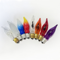 S18 E12 E14 220V 120V 3W Intérieur Bougie Flicker Flamme Lampe Ampoule Orange Rouge Violet IP44 pour L'extérieur pour Halloween