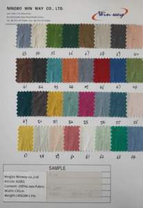 Haute Qualité <span class=keywords><strong>Stretch</strong></span> 100% <span class=keywords><strong>Lin</strong></span> 14*14 Tissu Tissé Poids Moyen Écologique Plaid Stock Confortable Respirant pour Femmes Filles - Product Image 3