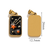 Mystic 18K PVD Chapado en oro Colgante de acero inoxidable Sol Luna Estrella Fuerza Simbólica Tarot Tarjeta Collar Encantos Esmalte colorido