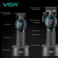 Tondeuse à cheveux haut de gamme VGR V-886 S2, ensemble deux pièces, corps métallique, 9000 tr/min, lame en alliage, tondeuse de précision pour coiffure et détails