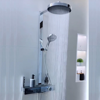 Système de douche Bain et douche Robinetterie de pluie Design Rainfall Waterfall Equipé d'une fonction de massage de la taille Ensembles de douche à tube carré