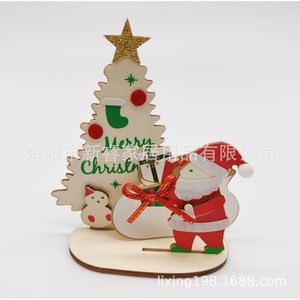 Adorno de madera de Papá Noel para árbol de Navidad, decoración ecológica para conjuntos de decoración de fiestas navideñas - Product Image 1