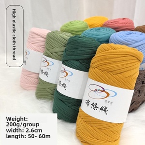 Bán Buôn Cung Cấp 200G 100% Polyester Vải Sợi Tay Dệt Kim T-Shirt Móc Thảm Dép Đi Trong Nhà Túi Lưu Trữ Độ Đàn Hồi Cao - Product Image 2