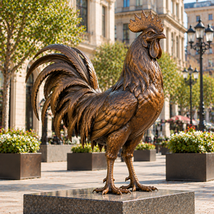 Chinesische Fabrik Maßgefertigte Outdoor-Dekoration Moderne Handwerkskunst Große Metall-Tierfigur Bronze-Hahn-Statue zum Verkauf - Product Image 2
