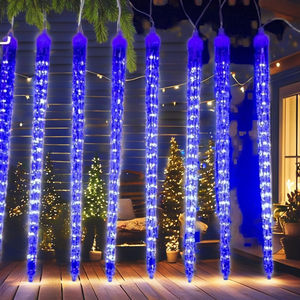 أضواء عيد الميلاد الشمسية في الهواء الطلق IP67 أنابيب النيزك المقاومة للماء سقوط بينتوس ديكورات ضوء عيد الميلاد فريدة من نوعها - Product Image 1