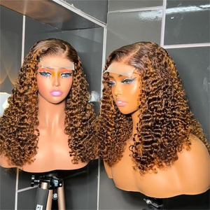 Peluca <span class=keywords><strong>Afro</strong></span> Rizada Corta Bob de Cabello Humano con Encaje Frontal, Cabello Virgen Vietnamita HD Sin Pegamento para Corte Mixto, Peluca Remy para Mujeres Negras - Product Image 3