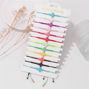 24 cái/bộ Pha Lê Đính Cườm Bảo Vệ Evi Vòng Đeo Tay Mắt Pha Lê Đính Cườm Dệt Polymer Đầy Màu Sắc Đất Sét Bohemian Đính Cườm Vòng Đeo Tay - Product Image 4