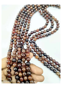 Cuentas de Granate Rojo Natural Genuino, Sueltas, Redondas, Semipreciosas, Lisas, de Ágata Mirani de Rajasthan, Tema Amor - Product Image 2