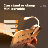 Lampe de bureau LED tricolore rechargeable par USB Mini lampe à pince blanche moderne pour la lecture de chevet Cadeau parfait pour hommes femmes livre