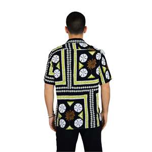 Camisa de Hombre Negra 25S14CA de Manga Corta con Estampado para Uso Casual - Product Image 3