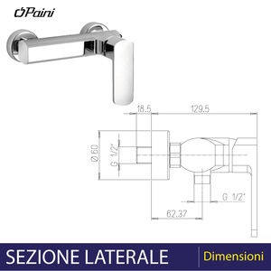 Mélangeur de douche externe à levier unique Chrome STYLE Outil de tournage pratique - Product Image 2