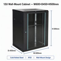 Armoire réseau murale 12U 19 pouces en acier laminé à froid, rack de serveur, boîtier en tôle, fabrication sur mesure
